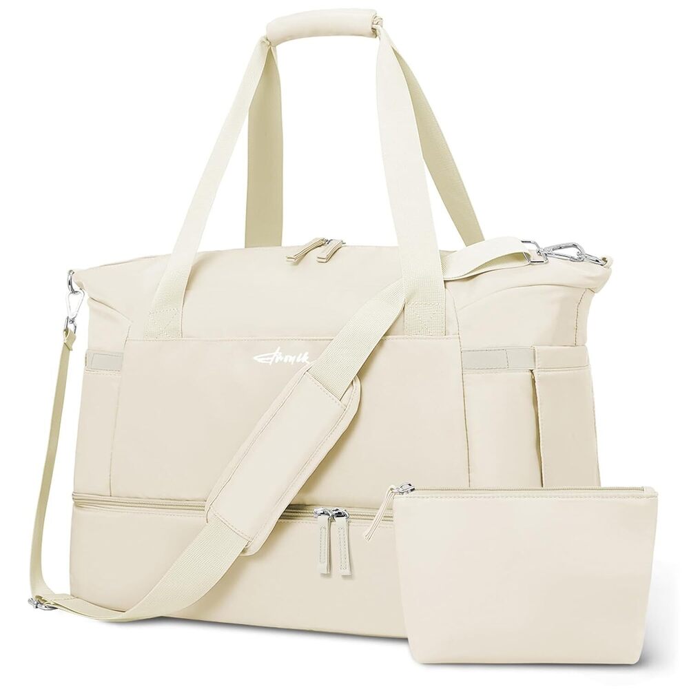 Gym Bag for Women, Personal Item Travel Bag with Shoes Compartment